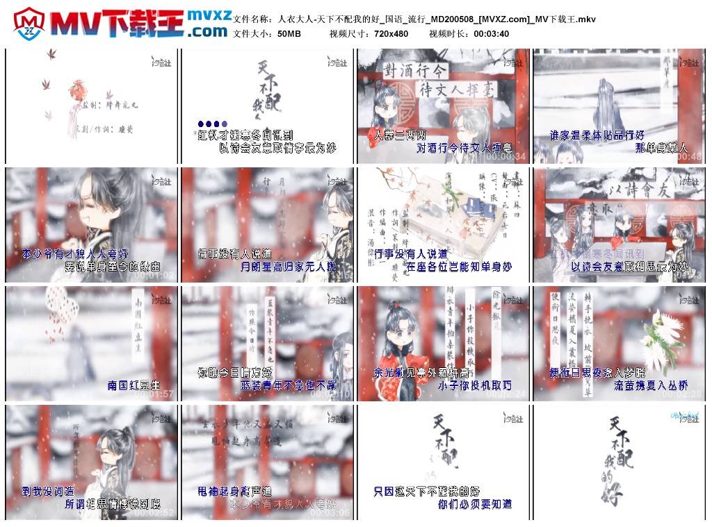 人衣大人-天下不配我的好_国语_流行_MD200508